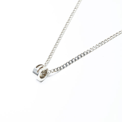 GUCCI Cutout Logo Necklace Silver WS24156