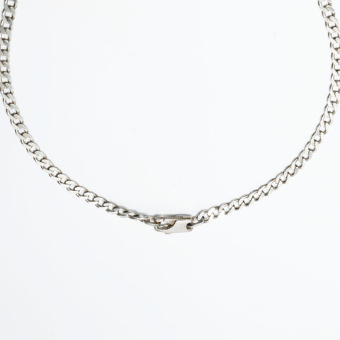 GUCCI Cutout Logo Necklace Silver WS24156