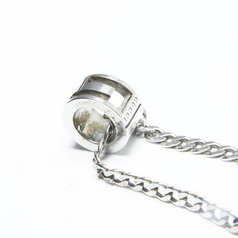 GUCCI Cutout Logo Necklace Silver WS24156