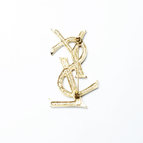 YVES SAINT LAURENT Rhinestone Brooch gold WS24157