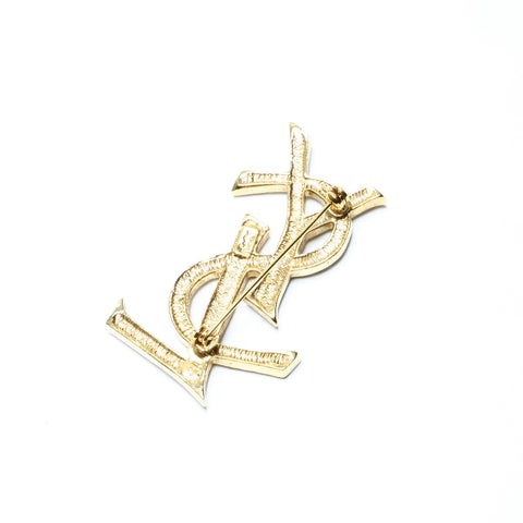 YVES SAINT LAURENT Rhinestone Brooch gold WS24157