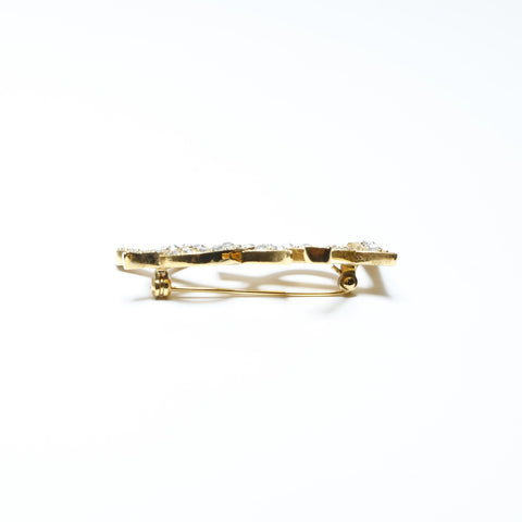 YVES SAINT LAURENT Rhinestone Brooch gold WS24157