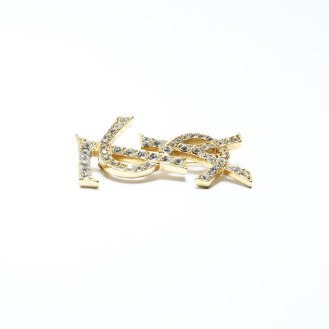 YVES SAINT LAURENT Rhinestone Brooch gold WS24157