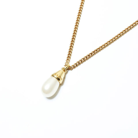 CELINE Logo pearl Necklace gold WS24158