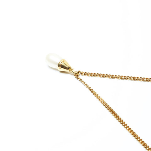CELINE Logo pearl Necklace gold WS24158