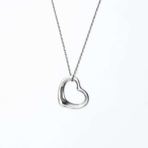 TIFFANY&Co. Open heart 925 Necklace Silver WS24162