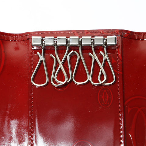 CARTIER Patent Leather Happy Birthday Key holder  Red WS24163