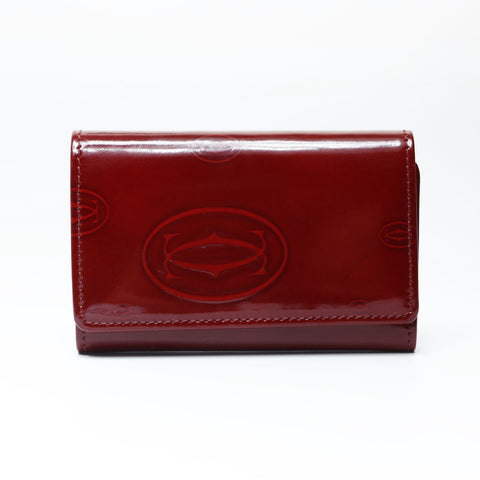 CARTIER Patent Leather Happy Birthday Key holder  Red WS24163