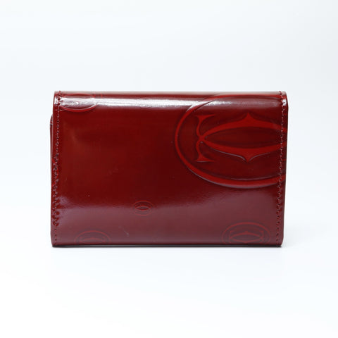 CARTIER Patent Leather Happy Birthday Key holder  Red WS24163