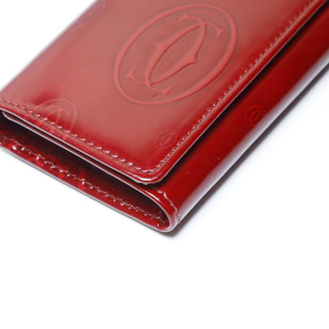 CARTIER Patent Leather Happy Birthday Key holder  Red WS24163