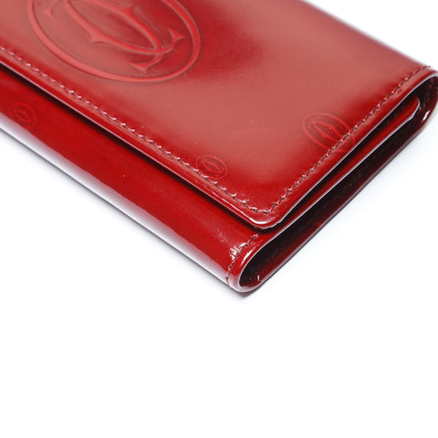 CARTIER Patent Leather Happy Birthday Key holder  Red WS24163