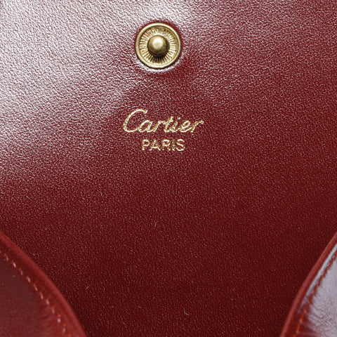 CARTIER Leather Mustodo Coin Case Coin case Red WS24165