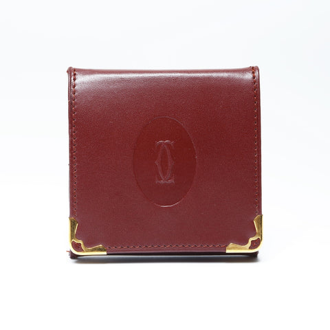 CARTIER Leather Mustodo Coin Case Coin case Red WS24165