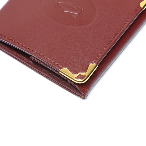 CARTIER Leather Mustodo Coin Case Coin case Red WS24165