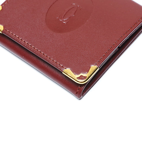 CARTIER Leather Mustodo Coin Case Coin case Red WS24165