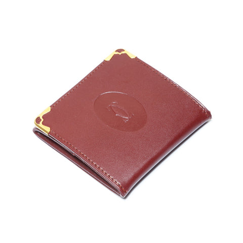 CARTIER Leather Mustodo Coin Case Coin case Red WS24165
