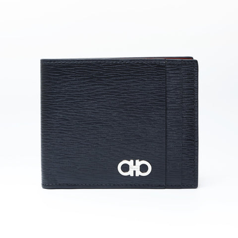 Salvatore Ferragamo Leder Gancini Bifold Geldbörse schwarz WS24166