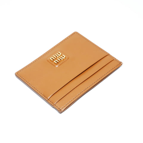 Miu Miu leather Card Case Brown WS24168