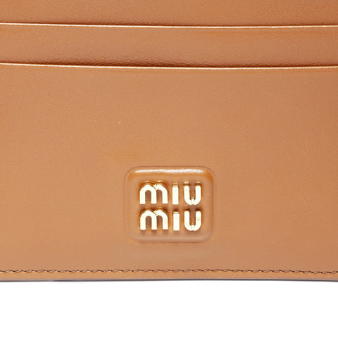 Miu Miu leather Card Case Brown WS24168