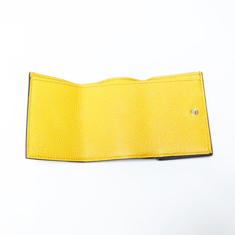 GUCCI Small Compact Leather Logo 736151 Tri-fold wallet black WS24169