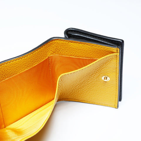 GUCCI Small Compact Leather Logo 736151 Tri-fold wallet black WS24169