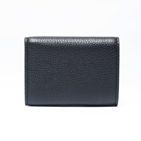 GUCCI Small Compact Leather Logo 736151 Tri-fold wallet black WS24169