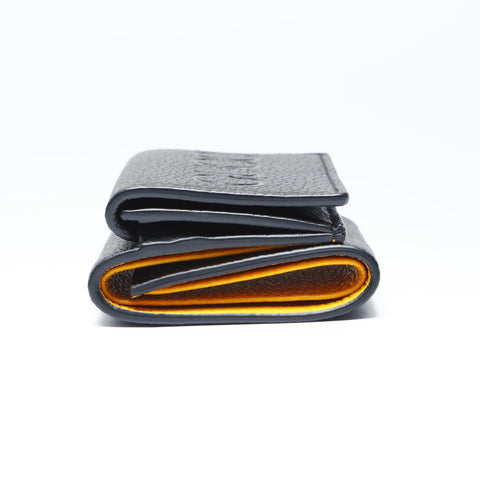 GUCCI Small Compact Leather Logo 736151 Tri-fold wallet black WS24169