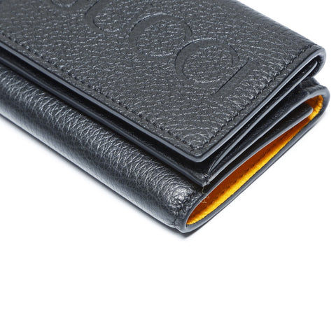 GUCCI Small Compact Leather Logo 736151 Tri-fold wallet black WS24169