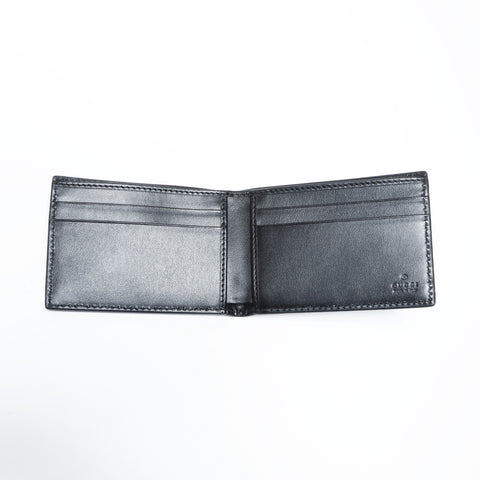 GUCCI Leather Perforated GG Embossed Compact Wallet Small 625559 Bifold Wallet black WS24170