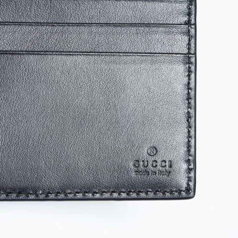 GUCCI Leather Perforated GG Embossed Compact Wallet Small 625559 Bifold Wallet black WS24170