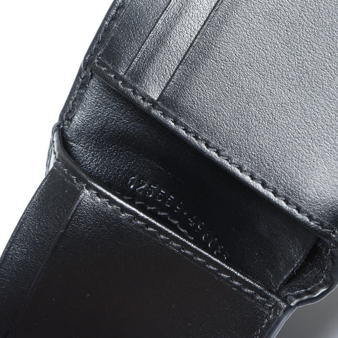 GUCCI Leather Perforated GG Embossed Compact Wallet Small 625559 Bifold Wallet black WS24170