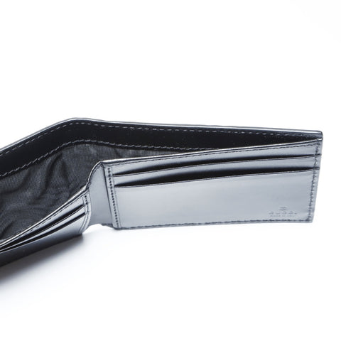 GUCCI Leather Perforated GG Embossed Compact Wallet Small 625559 Bifold Wallet black WS24170
