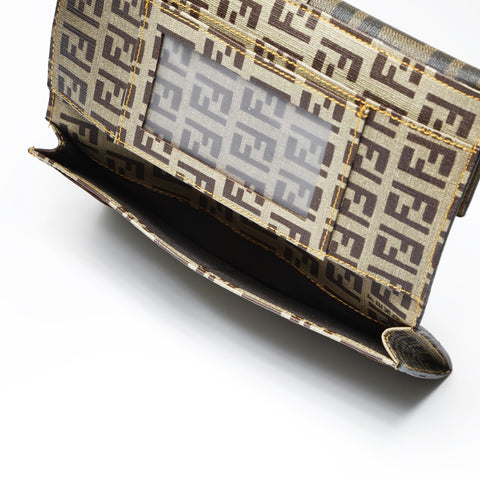 FENDI PVC Succino Zucca Purse Brown WS24172