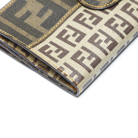 FENDI PVC Succino Zucca Purse Brown WS24172