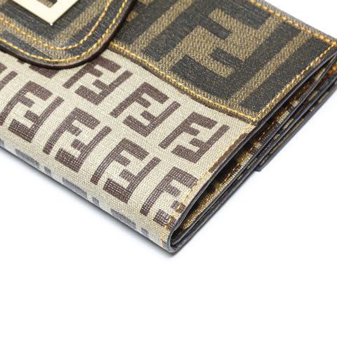 FENDI PVC Succino Zucca Purse Brown WS24172