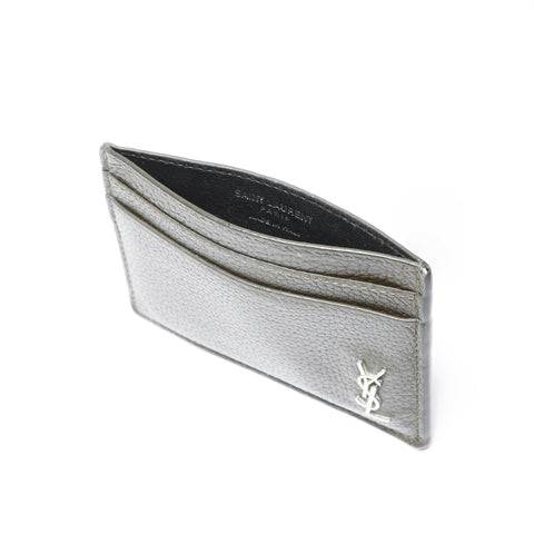 YVES SAINT LAURENT logo leather Card Case khaki WS24176