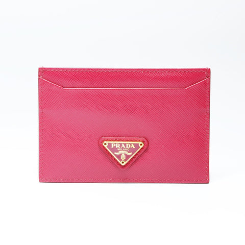 PRADA Safiano leather Card Case pink WS24177