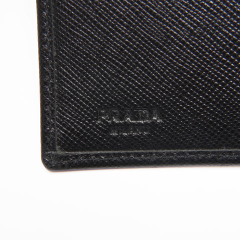 PRADA leather Tri-fold wallet black WS24185