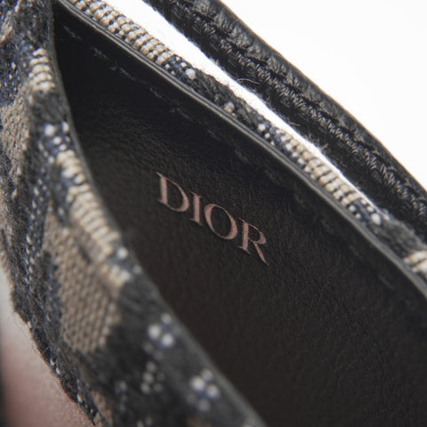 Christian Dior Trotter Canvas Card Case Card Case Navy WS24186
