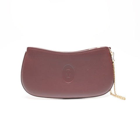 CARTIER Mustodo Leather Pouch Red WS24189