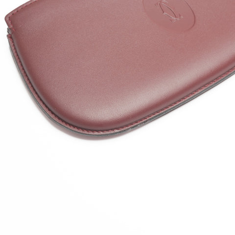 CARTIER Mustodo Leather Pouch Red WS24189