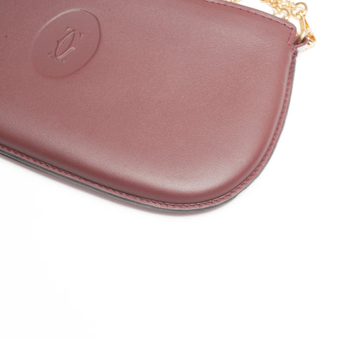 CARTIER Mustodo Leather Pouch Red WS24189