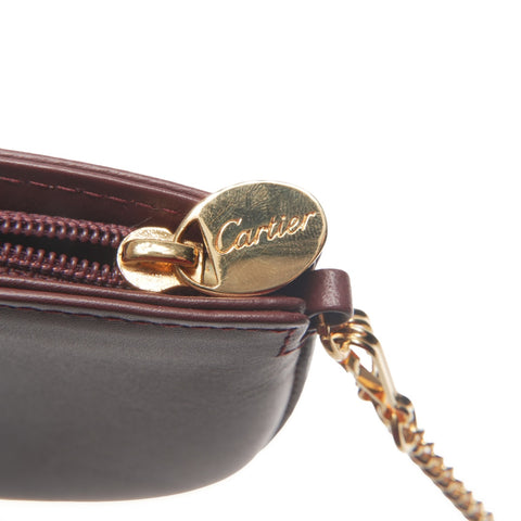 CARTIER Mustodo Leather Pouch Red WS24189