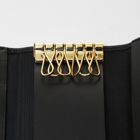 CHANEL No. 13 2009-2010 Caviar COCO Mark Key holder  black WS24190