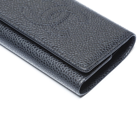 CHANEL No. 13 2009-2010 Caviar COCO Mark Key holder  black WS24190