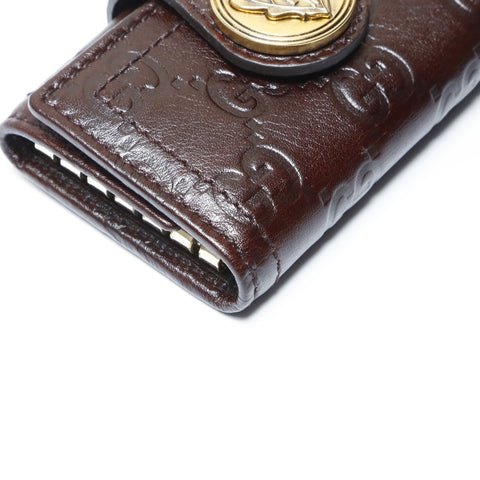 GUCCI GG Shima Leather Key holder Brown WS24192