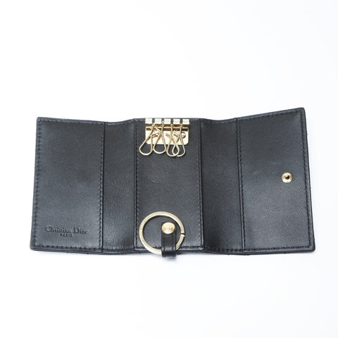 Christian Dior Leather Cannage Key holder  black WS24193