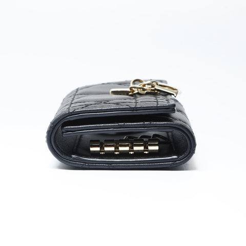 Christian Dior Leather Cannage Key holder  black WS24193