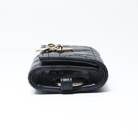 Christian Dior Leather Cannage Key holder  black WS24193