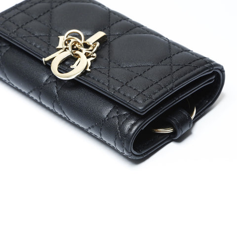 Christian Dior Leather Cannage Key holder  black WS24193